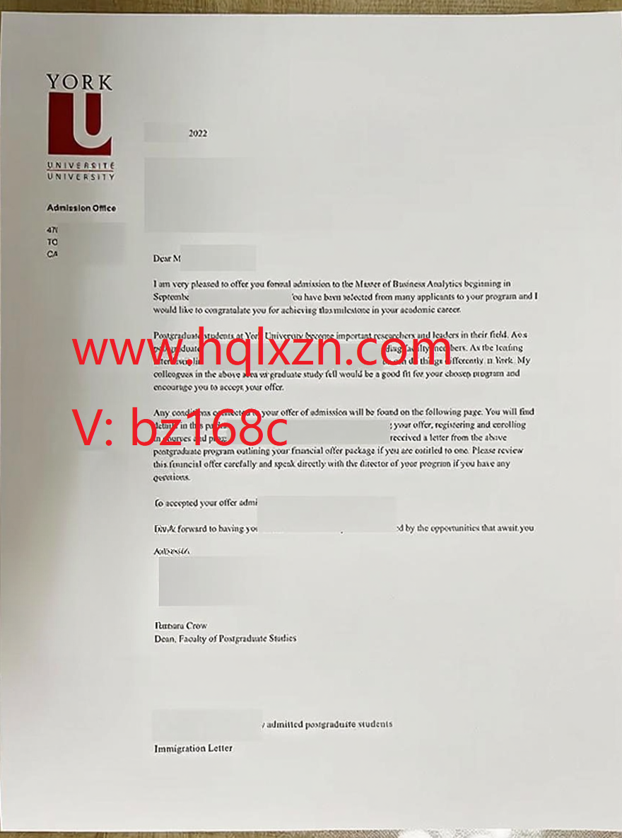 加拿大约克大学Offer电子版在线快速定制，加国大学录取通知书购买。 loading=